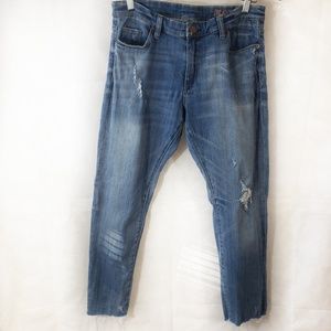 Blank NYC Women's Blue Raw Hem Distressed Jeans